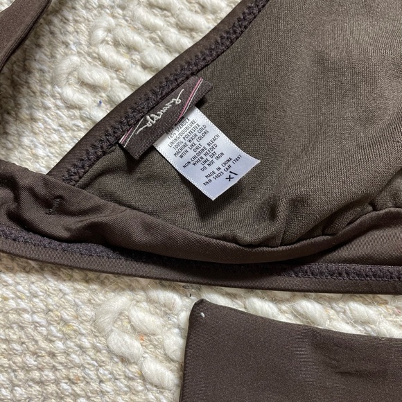 Women’s Deep Chocolate Brown Tie Halter Swimsuit - Picture 4 of 7